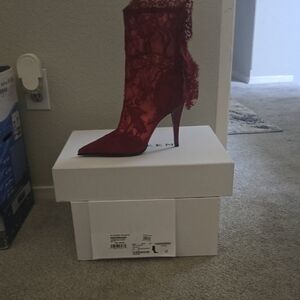 Alexander McQueen Red Lace Heels